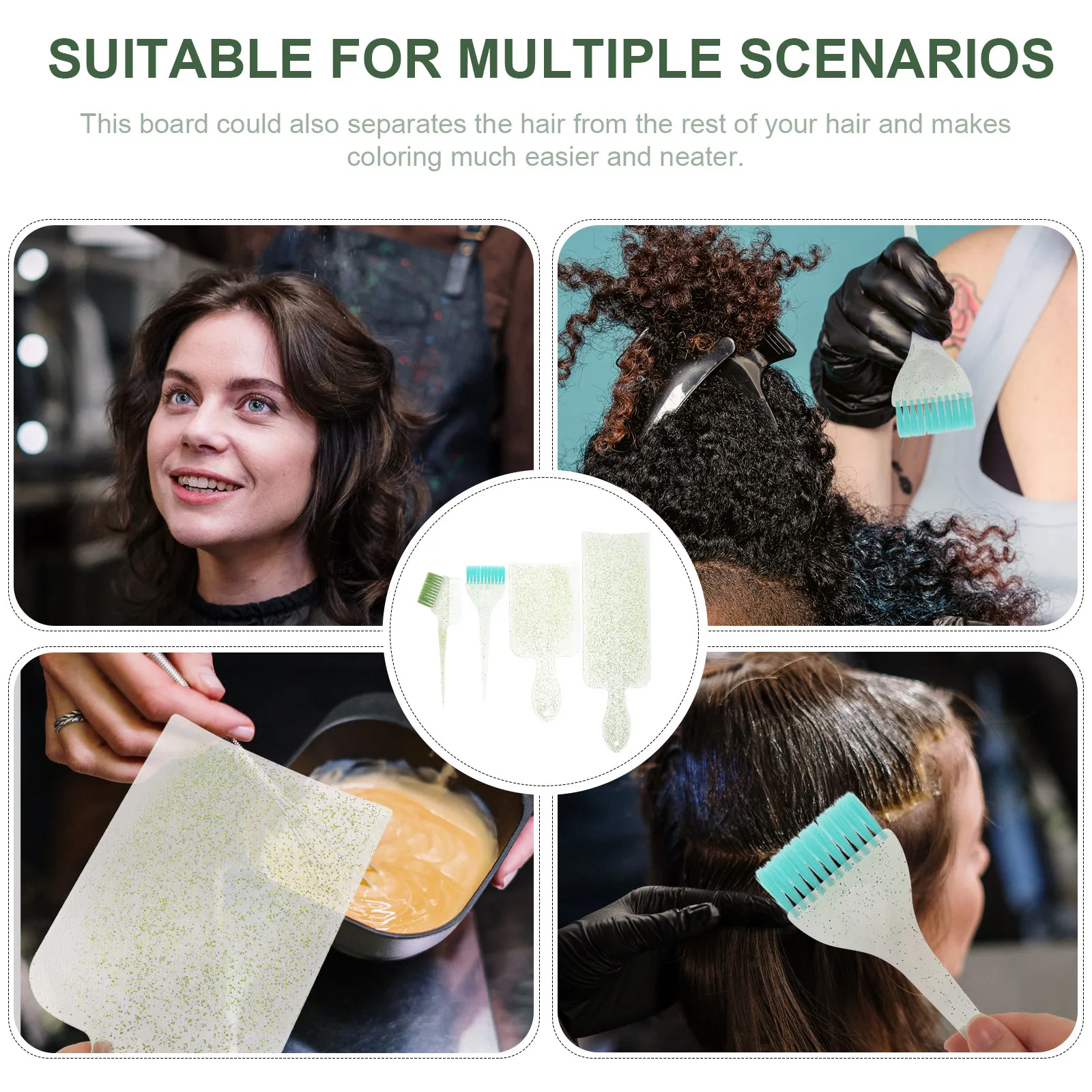 1Set Hair Coloring Board Professional Salon Grade Plastic Nylon Dye Applicator for Highlighting Oil Treatment Dye Cream