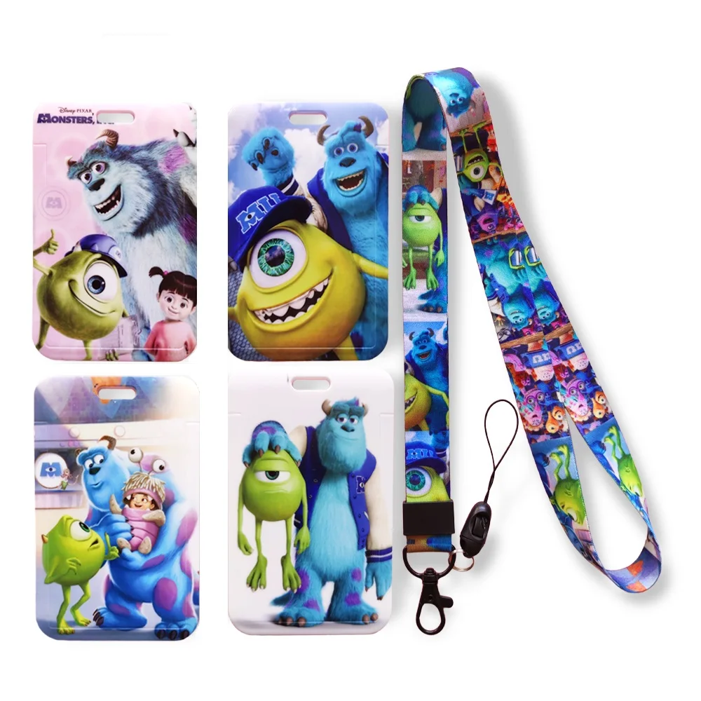 Disney Monsters University Card Case Lanyard ID Badge Holder Bus Pass Case Cover Slip Bank Credit Card Holder Strap Card