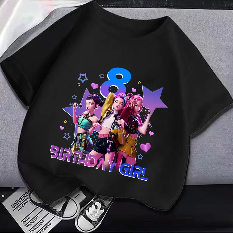 

Футболка KPop «Охотники на демонов», кавайная одежда с героями мультфильмов, простые базовые хлопковые топы для девочек, мягкая впитывающая футболка с короткими рукавами, подарок на день рождения