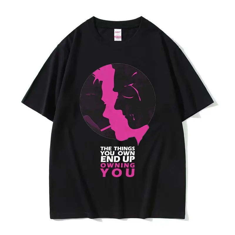Fight Club Movie T‑Shirts Men Vintage 90s Film Print Tees Oversized Cotton Short Sleeve Unisex Hip Hop Streetwear Casual Tops