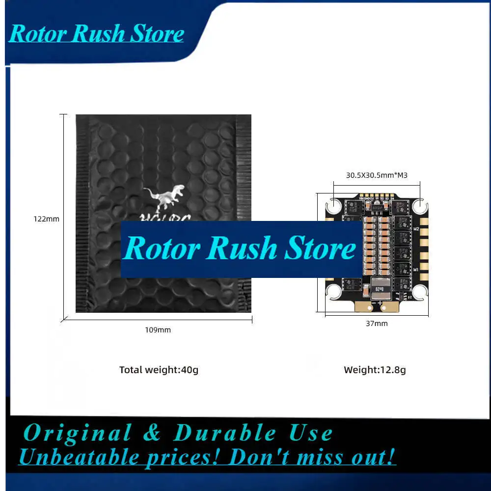 RoRusHGLRC 60A 4IN1 6S 8Bit V2 ESC, 2-6S LiPo 60A Continuous 80A Burst 4-in-1 FPV Racing ESC 30.5×30.5 Mount