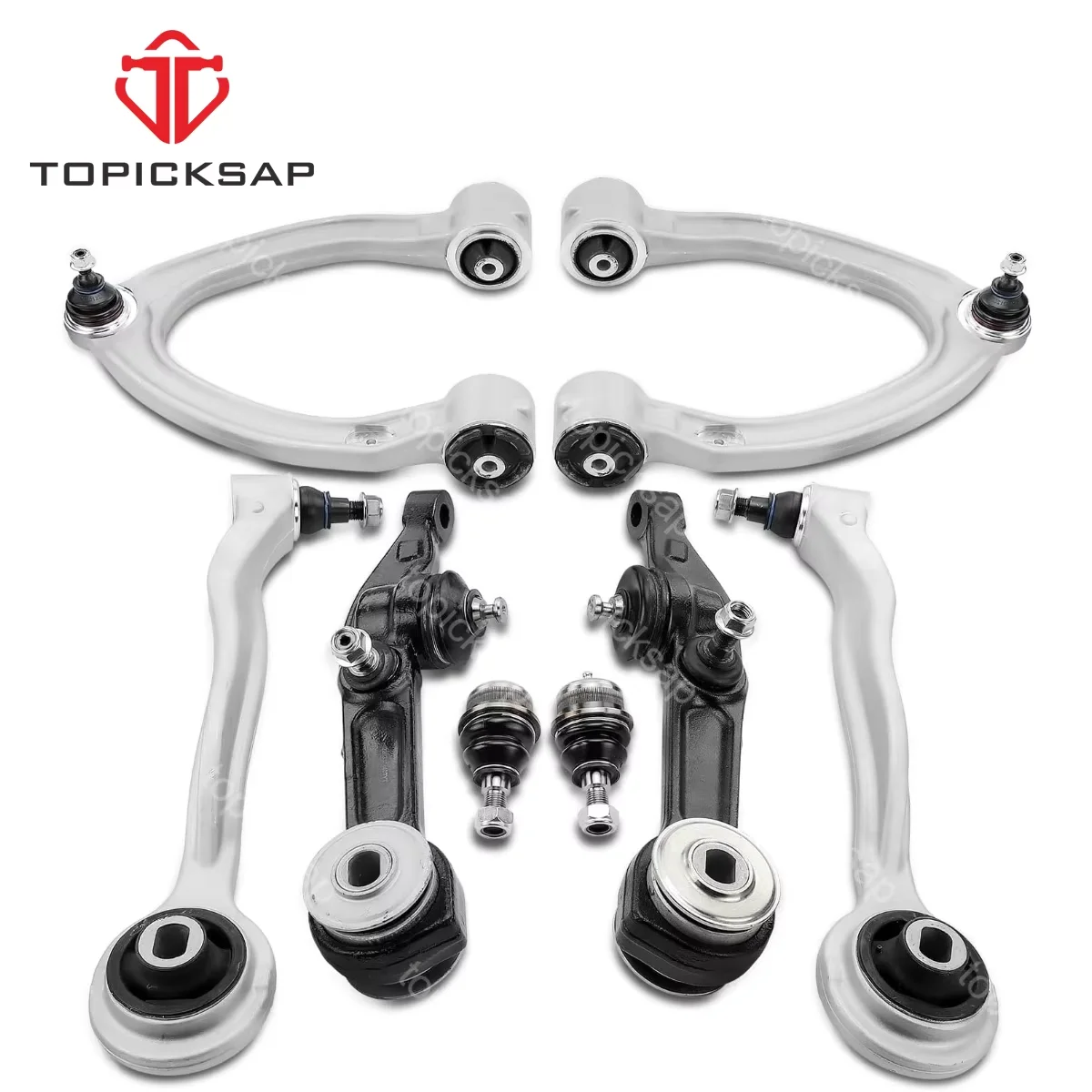 TOPICKSAP 8Pcs Front Forward Rearward Control Arm Ball Joint Kits for Mercedes-Benz W220 W221 S350 S430 S500 2000 2001 2002-2006