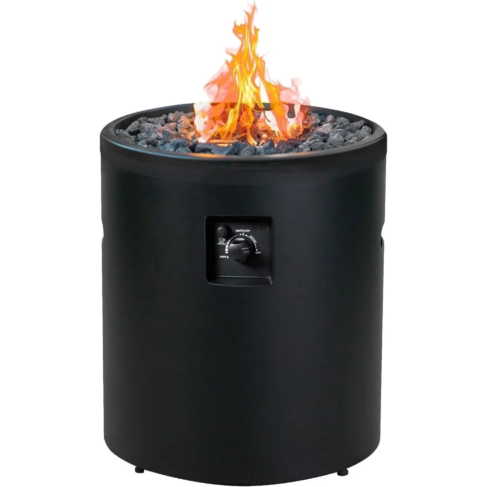 

23" Steel 50K BTU Smokeless Propane Gas Fire Pit Round Outdoor Backyard Heating Fireplace for Patios, Decks, and Porches, Black