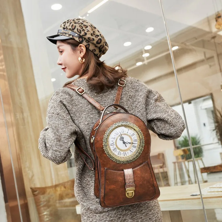 2025-nuovo-zaino-retro-di-grande-capacita-stile-orologio-zaino-a-forma-di-spalla-a-mano-da-donna-di-nicchia