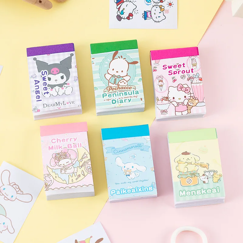 50Pcs/Set Sanrio Cartoon POMPOMOURIN Hello Kitty MY MELODY Cinnamon Roll Pochacco KUROMI DIY Handbooks Girl Mini Stickers