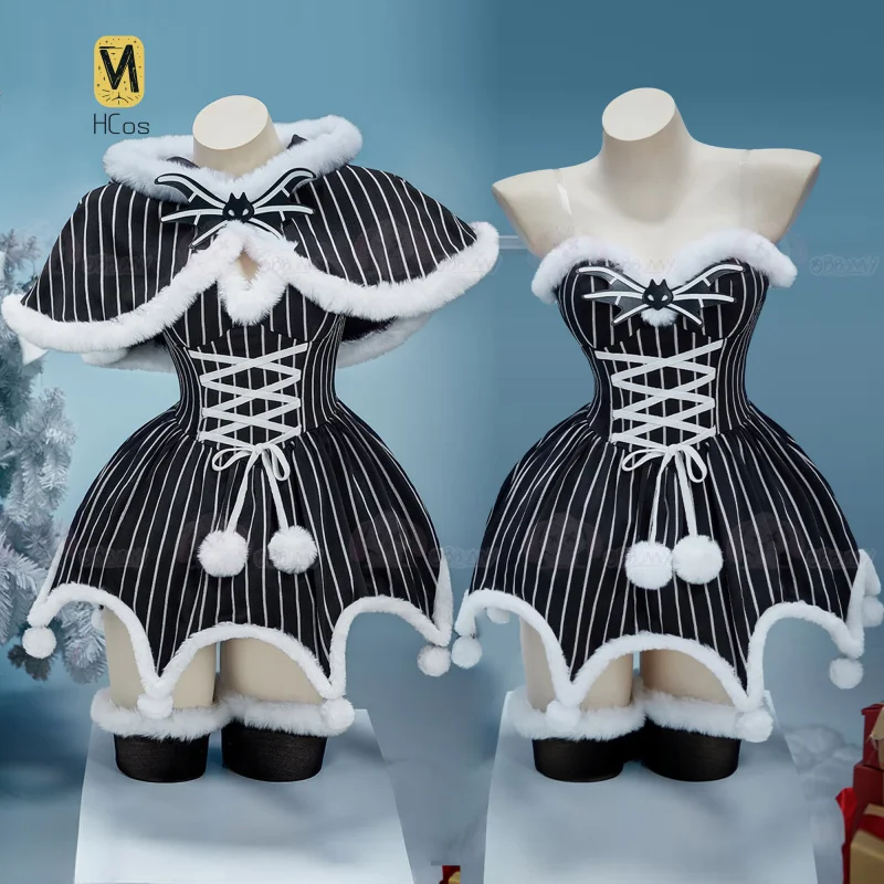 

Кошмар перед Рождеством Джек Косплей Костюм Полный комплект Униформа Реквизит Аксессуары Женщины Хэллоуин Карнавал Вечеринка HCos