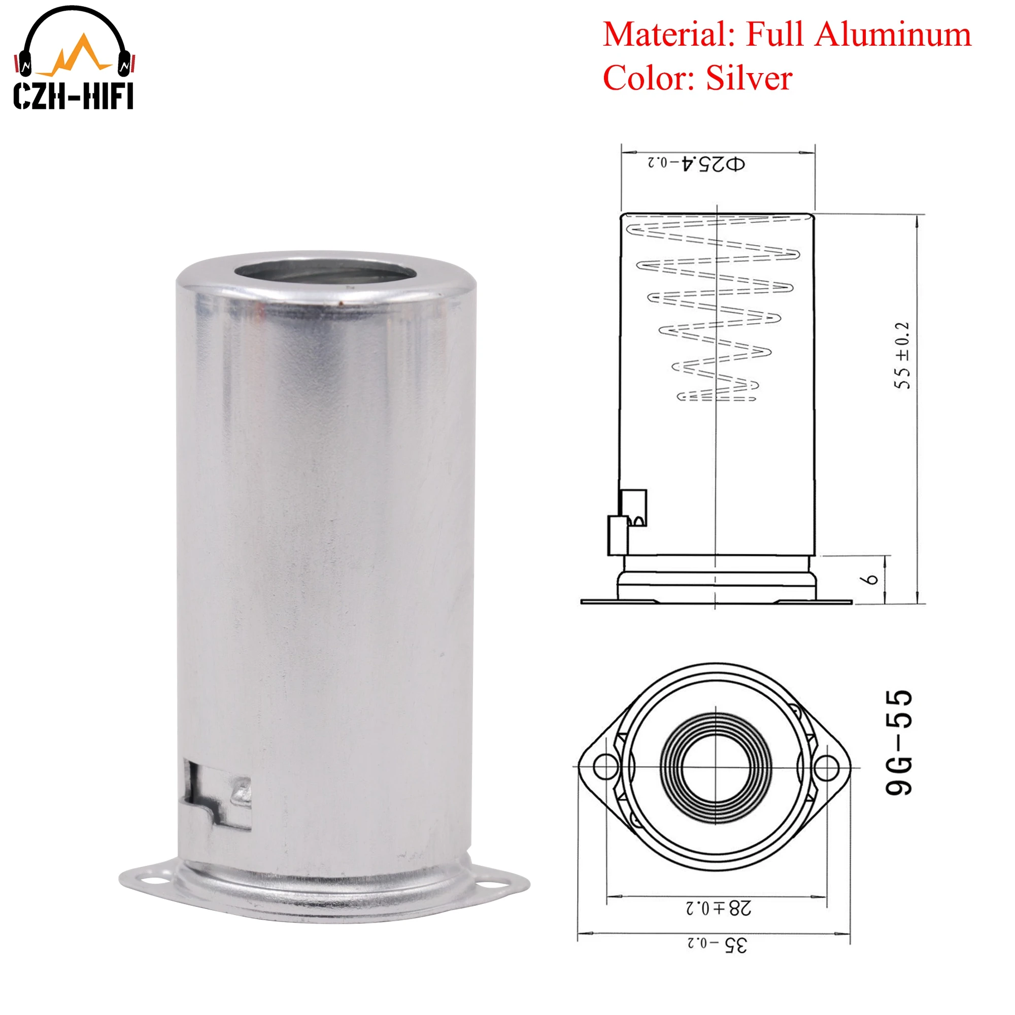 Protector de tubo de vacío para amplificador de Audio, cubierta de aluminio para 12AX7, 12AT7, 12AU7, ECC83, 6DJ8, 5670, 6922, 5670, Vintage, 55mm, 1 unidad