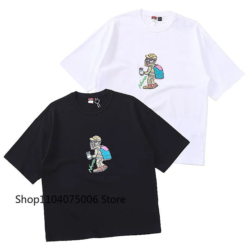 

NANGA Men's Cotton Round Neck T-Shirt Simple Outdoor Print Short Sleeve Summer Casual Tee Shirt