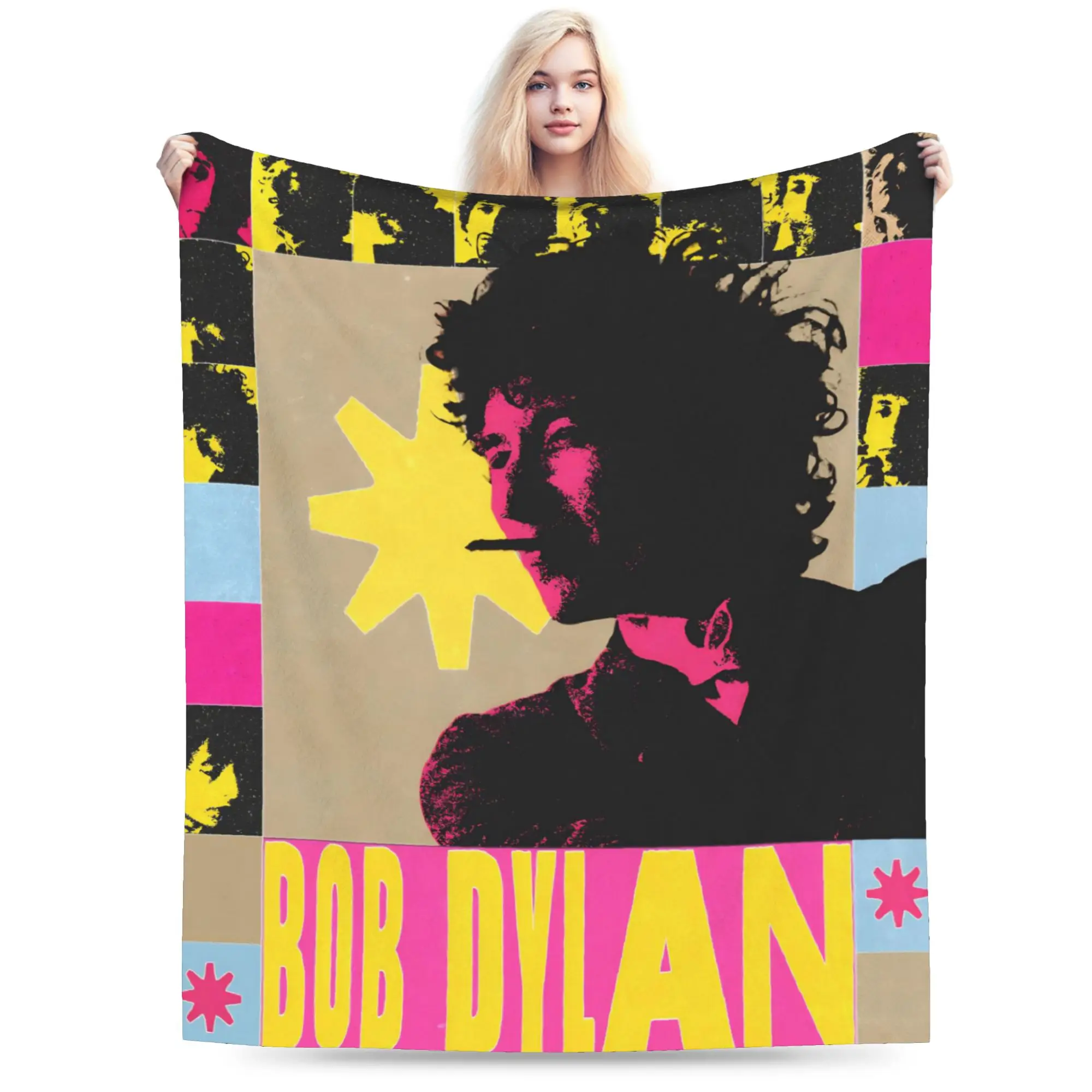 Bob Dylan Singer Throw Blanket for Couch  Soft Cozy Plush Blanket 50x60 Inches Multiple Sizes Bedspread for All Seasons