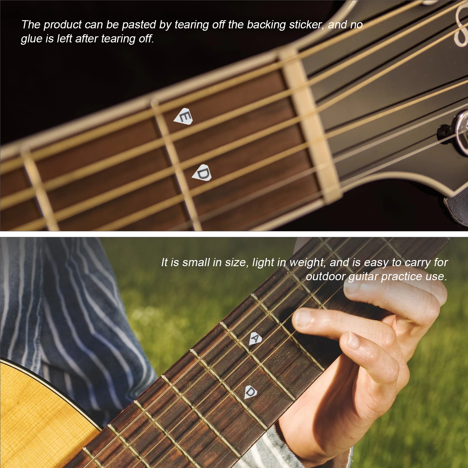 

2 Pcs Guitar Scales Sticker Stickers Fretboard Number Finger Vinyl Labels Trainer