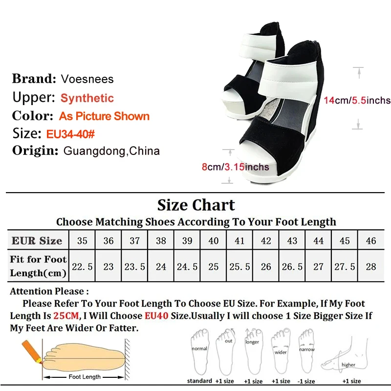 Comfortable Wedges Women Sandals Black White Color Casual High Heels Summer New 14CM Breathable Sandals Sexy Model Catwalk Shoes