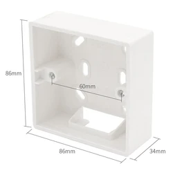 Boîtier de montage externe pour interrupteurs et prises standard, 86mm x 86mm x 34mm, s'applique à toutes les positions de surface murale