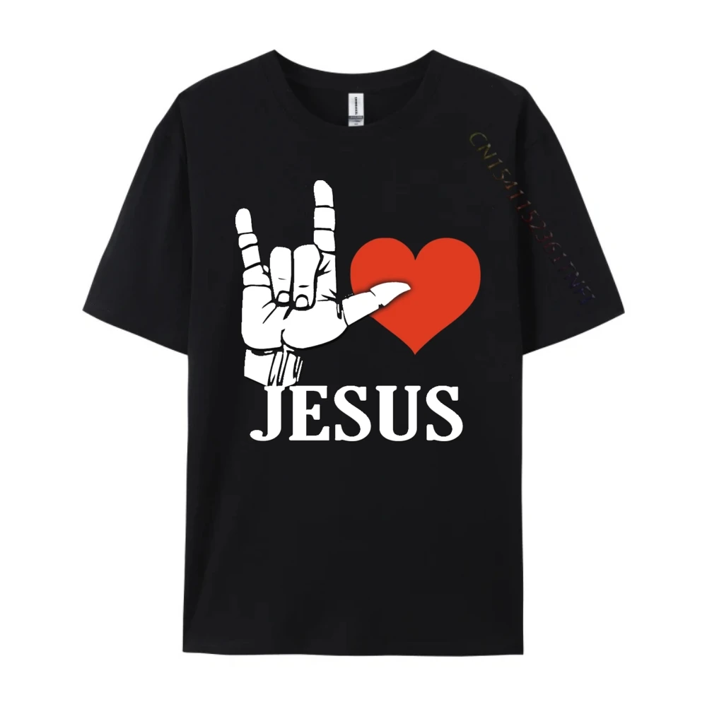 I Love Jesus Love Sign Christian Big And Tall T Shirts Luxury T-Shirt Valentine's Day Gift T-shirts for Men