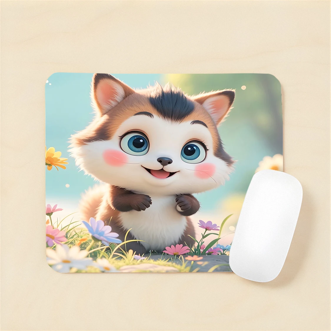 

Cute bear mini gaming mouse pad Rubber non-slip table mat advanced locking process durable ultra HD printing PC accessories