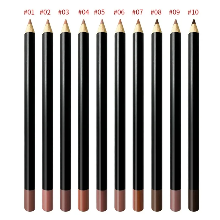 Custom 20 Kleuren Waterdichte Lipliner Langdurige Hoge Gepigmenteerde Gemakkelijk Te Dragen Non-Stick Cup Lipliner Bulk Private Label Make-Up