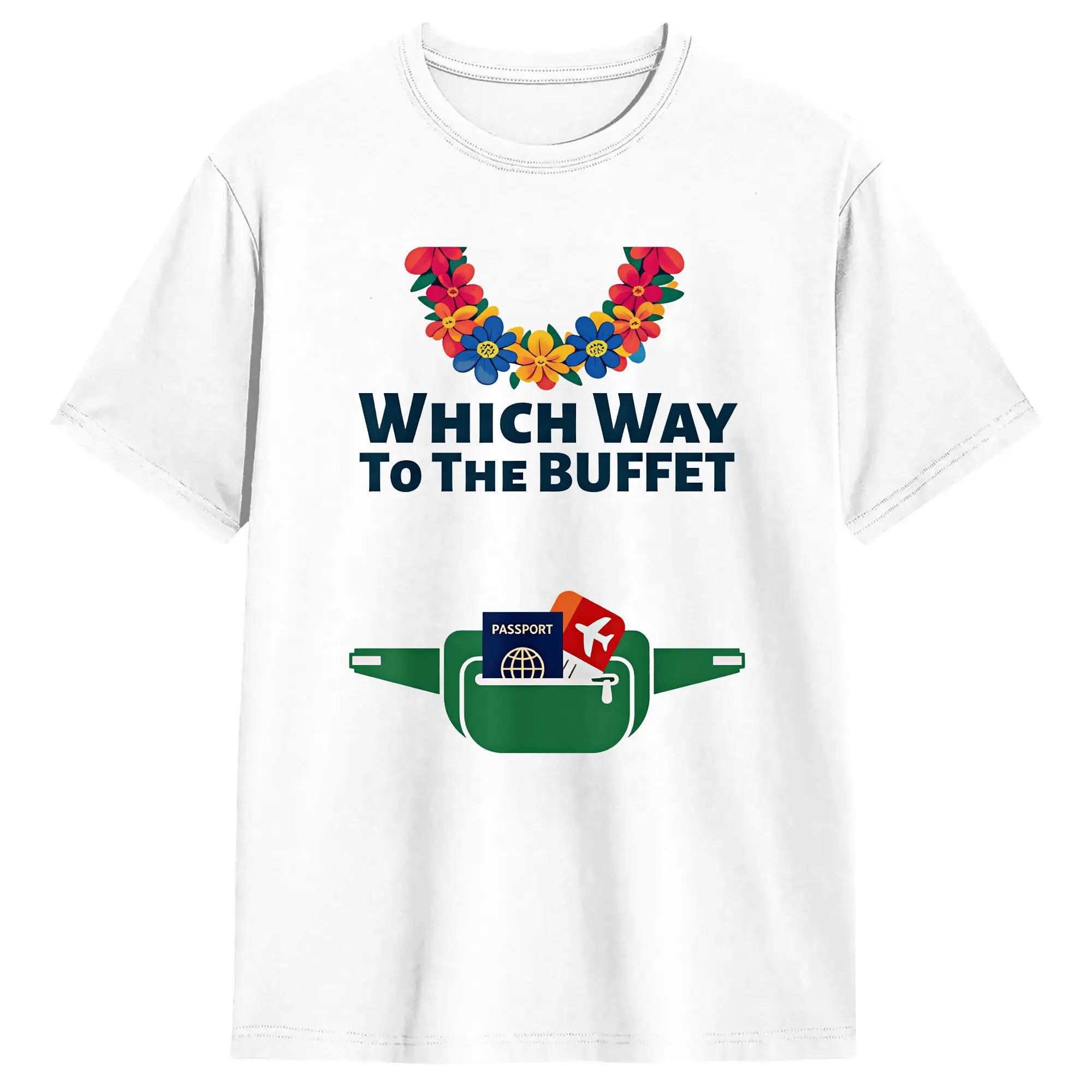 Vintage T-Shirt Beach Tacky Tourist Which Way to The Buffet Hip Hop T Shirts  Cotton Tshirt for Men's Awesome Short Sleeve Tees