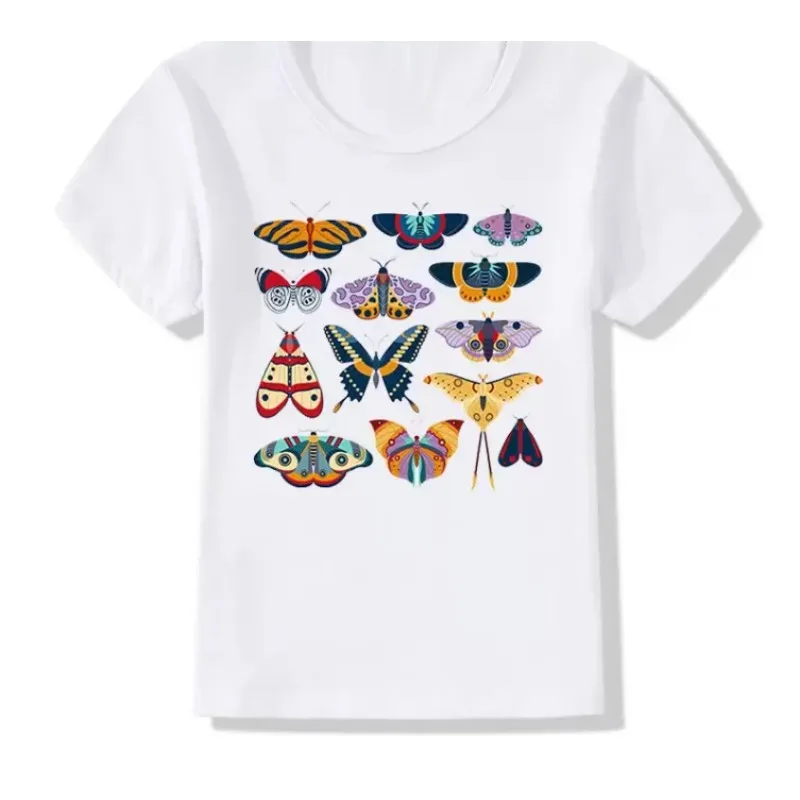 Summer Cute Palm Butterfly T-shirt Boys Girls Children Clothing Kid T-shirts Girl Beauty Graphic Shirts