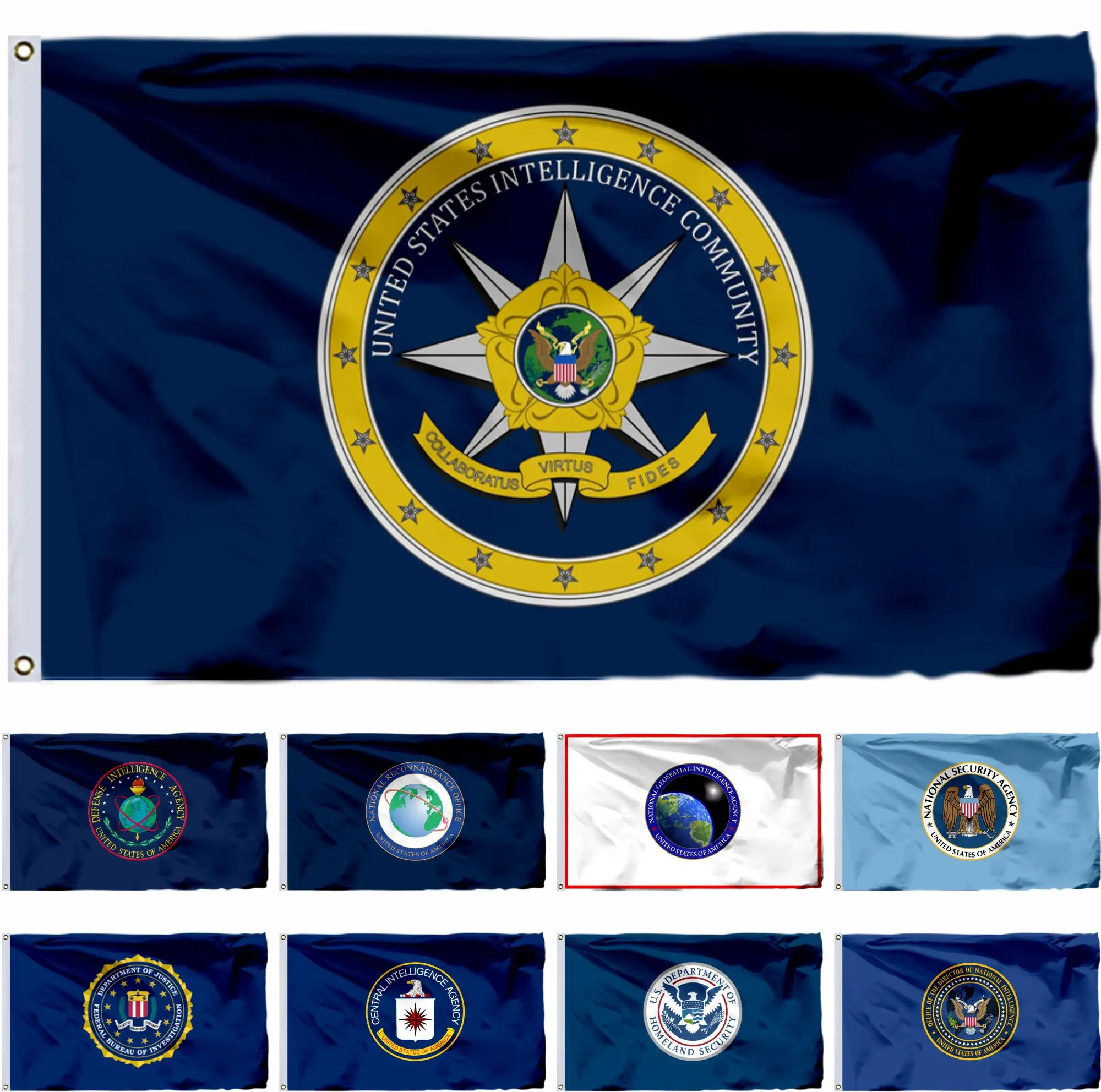 USA Intelligence Community Flag 90x150cm 3x5ft US FBI American NRO United States CIA Flags and Department Energy Banners