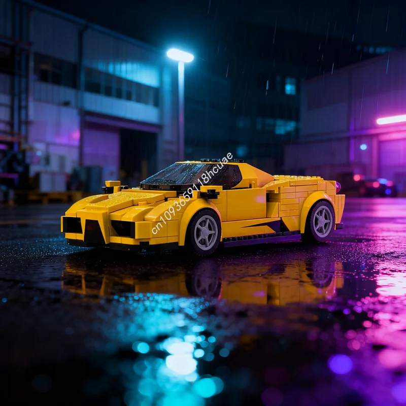 

352 шт. MOC Ferrrari Enzo Желтая город Чемпионы Суперкар 8 Модель Рождественские подарки Строительные блоки Игрушка DIY Творческий кирпич День рождения