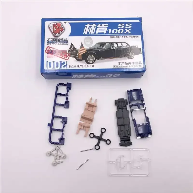 1pcs 7cm  4D Plastic Assembled Car Scale 1:87 Modern Cars Collection Puzzle Assembling Toys For Children