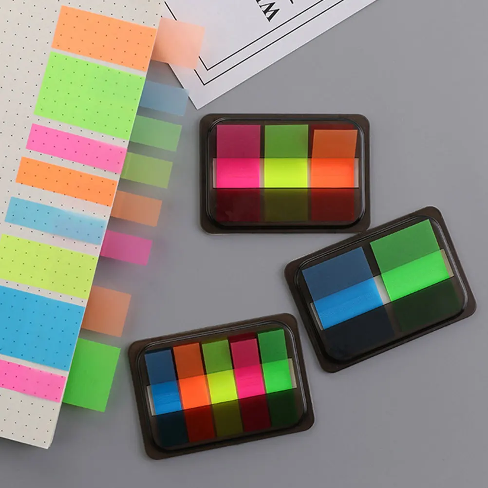 

Fluorescent Self-Adhesive Tabs For Notebook Page Markers Tearable Labels School Office Study Supplies