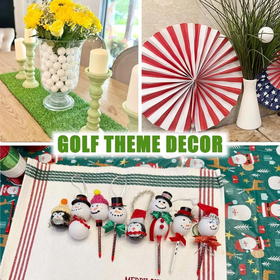 KOFULL كرات جولف بلاستيكية ممارسة 24 100 حزمة كرات جولف بلاستيكية مجوفة للتدريب الداخلي والخارجي زينة حفلات الجولف