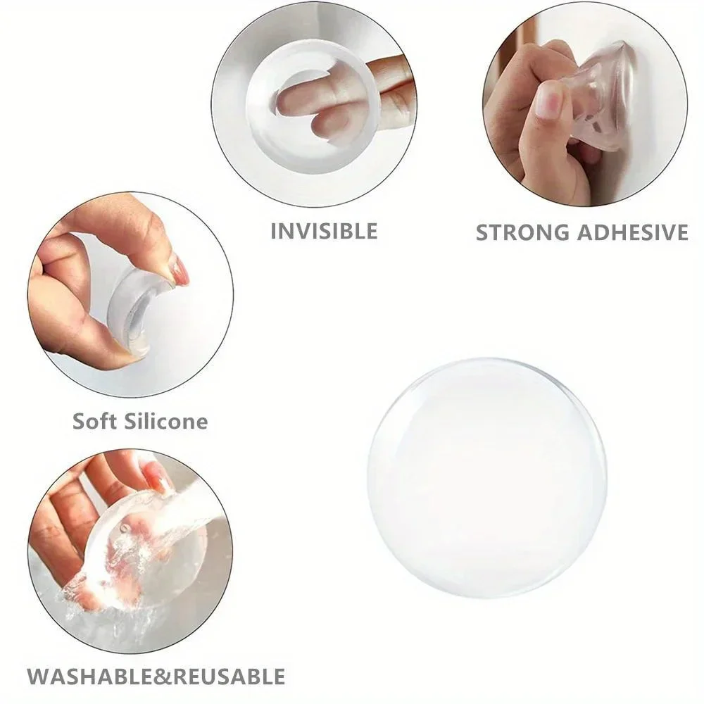 Door Knob Wall Shield Clear Soft Rubber Door Stopper Door Handle Bumper Mute Stickers Wall Protector Muffler Pad Protective Plug image 6