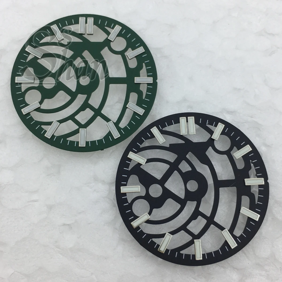 أسود أزرق أخضر أبيض الهاتفي 28.5 مللي متر ساعة الطلب صالح NH70 NH72 حركة الهيكل العظمي الجوف الهاتفي ل ساعة غواص الرجال الملحقات جزء