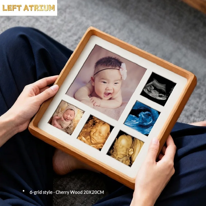Premium Wooden 9-Grid Photo Frame - Creative DIY Picture Frame for Couples, Wedding Memories, and Home Décor