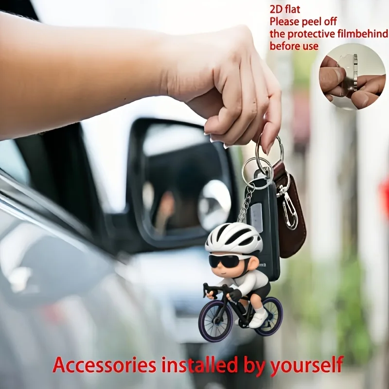 5sets Men's Cycling Keychain Includes 2D Acrylic Pendant & Thank You Cards & Yarn Bags Event Gifts For Boys Packaging Decoration