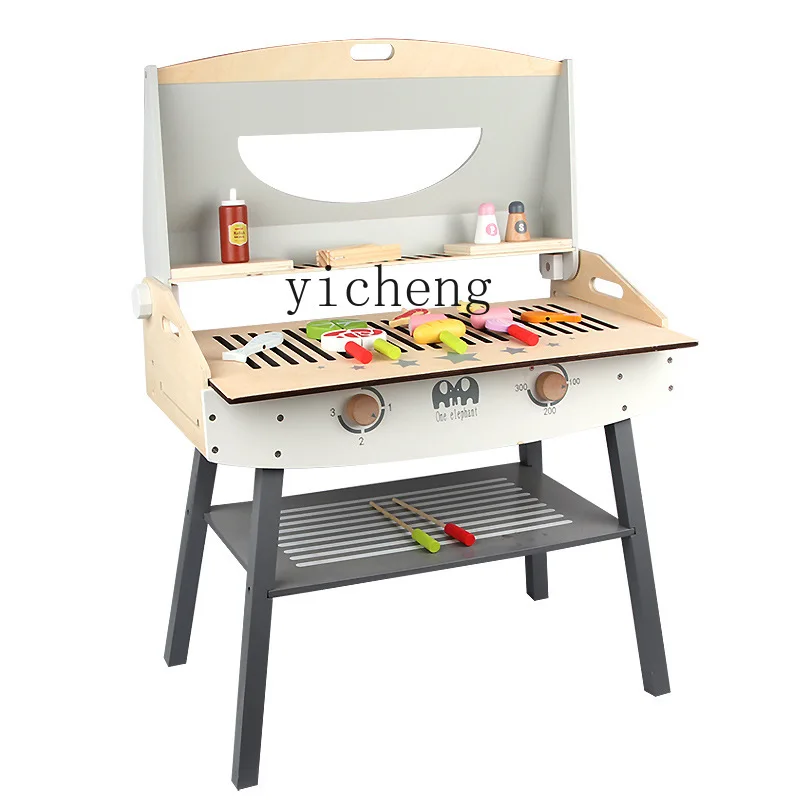 Tqh Children's Barbecue Toy Simulation Kebabs Play House Children's Barbecue Shop Suit Kitchen Children's Barbecue Stall