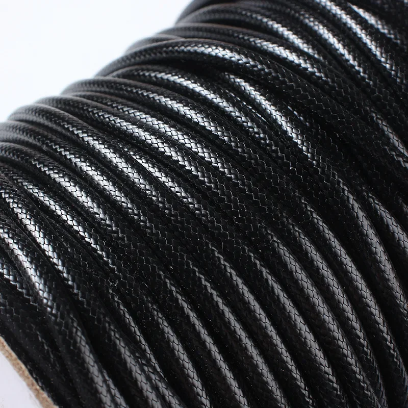 0.5/0.8/1.0/1.5/2/2.5/3.0mm Black Waxed Cord Rope PU Leather Thread String Strap  Necklace Rope for Jewelry Making DIY Bracelet