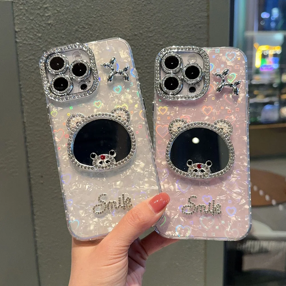 Coque de téléphone transparente antichoc en TPU souple avec paillettes en forme de cœur pour Apple iPhone 17 Air 16 15 14 13 12 11 Pro Max Plus