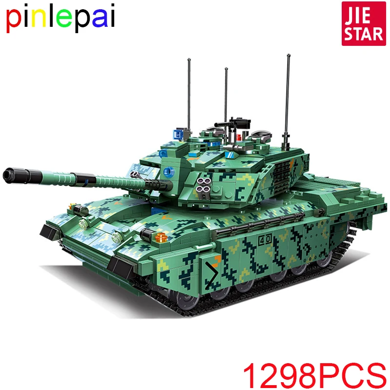 Pinlepai Jiestar Military Tank Bricks Brick Challenger Blocks Toys Model Building Weapon Ww2 Army Vehicle Toy For Children