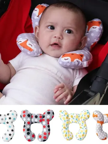 Multi-functional stroller pillow New cartoon children's U-shaped pillow soft baby pillow travel car children's pillow