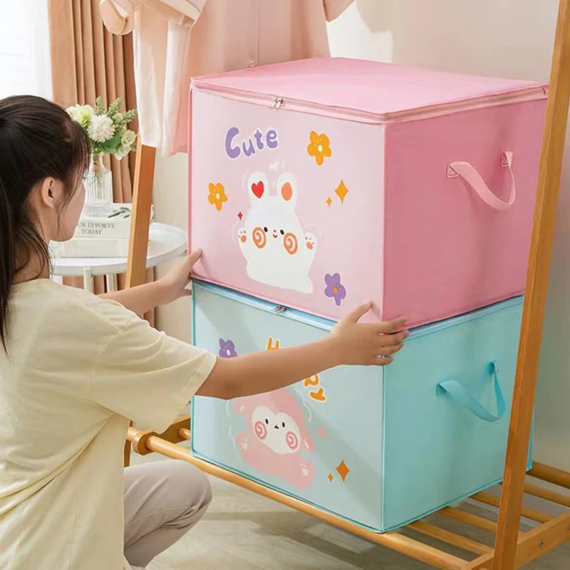 Cube Folding Toys Storage Box Kids Toys Organizer Box Felt Cloth Fabric Storage Basket For Cartoon Animal Nursery Toy Bins Home