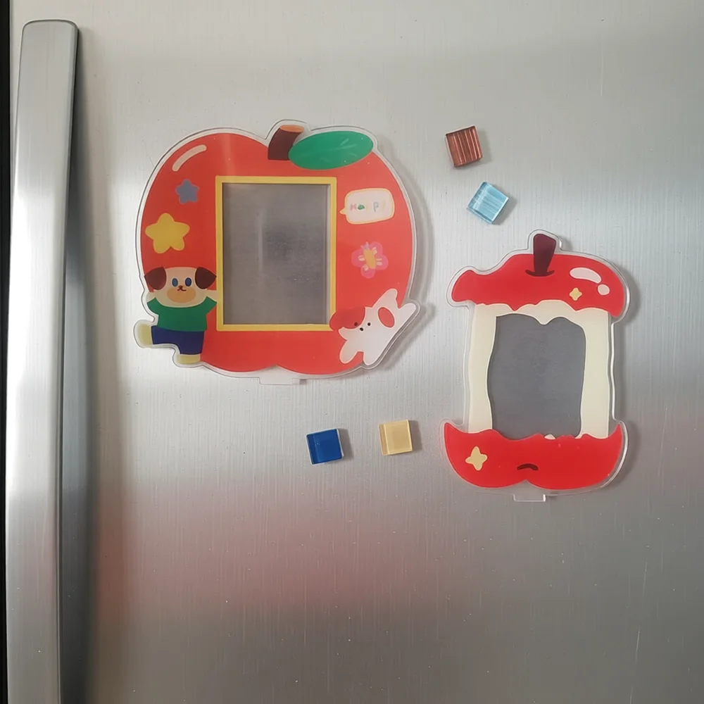 2pcs Creative and Funny Cartoon Fruit Photo Frame Refrigerator Magnets Cute Refrigerator Magnets Whiteboard Sticker