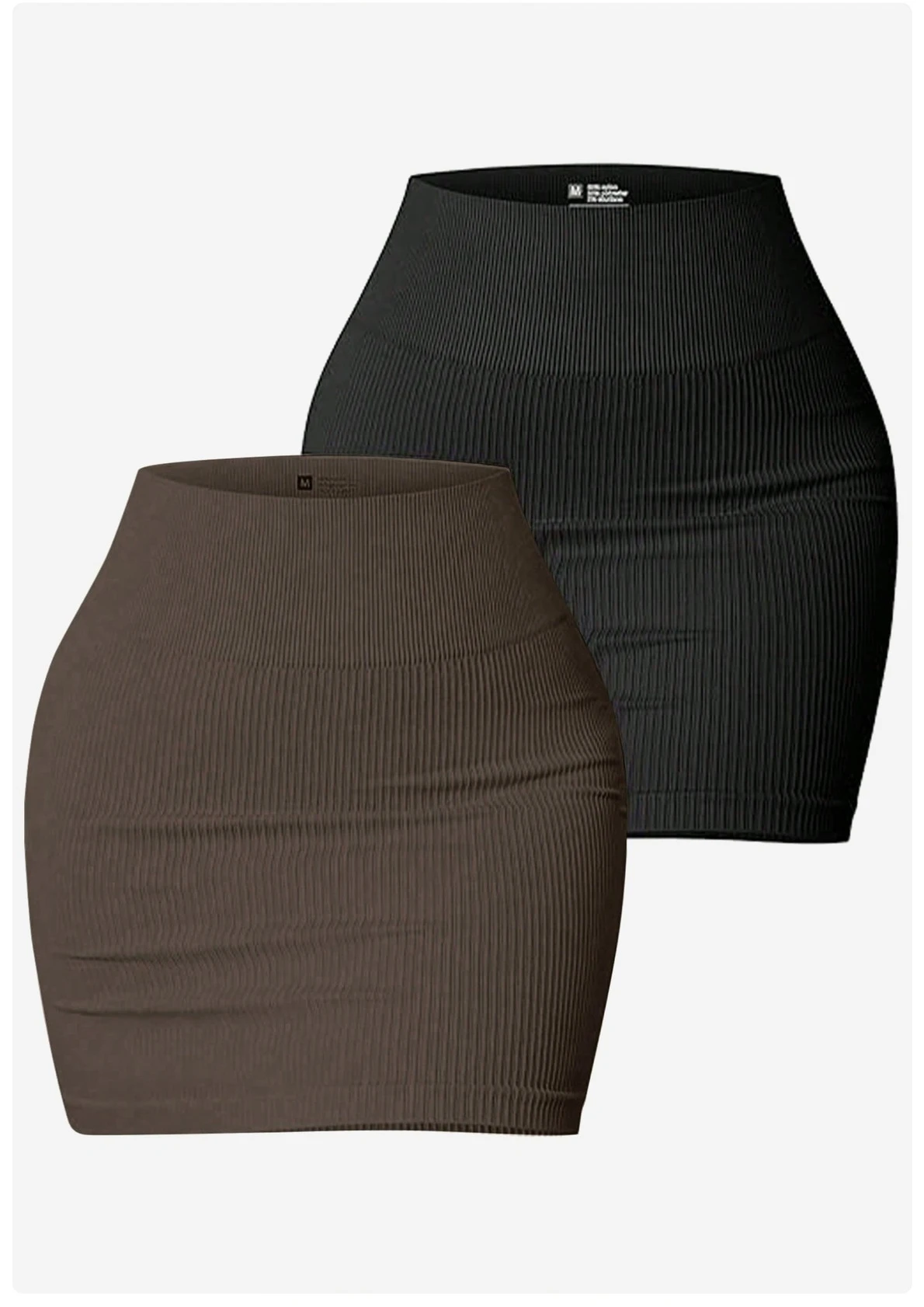 Damen Nahtloser Einfarbiger Hüftwickelrock Bauchkontrolle Anti-Scheuer Yoga-Rock Figurformend Lässiger Po-Lift Mode Minirock – Detail 7