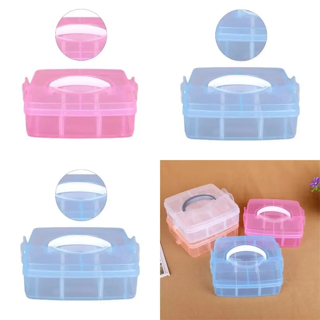 

E8BD Plastic Storage Jewelry Box Multi Compartment Adjustable Container for Beads