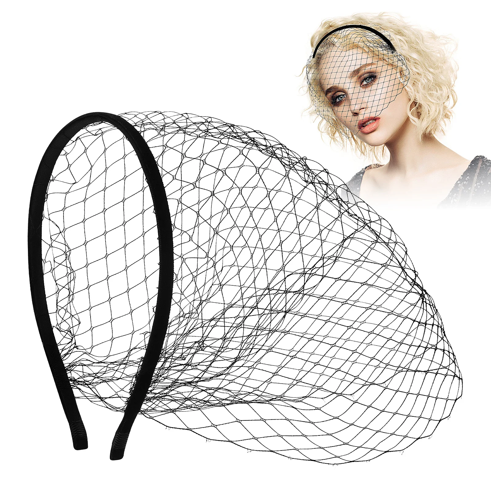

Veil Headband Birdcage Flapper Short Mesh Fascinator Bridal Wedding Tea Party Vintage Hairband Fascinator Headband