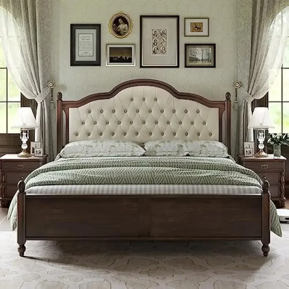 Queen Solid Wood Bed Frame with 52.5