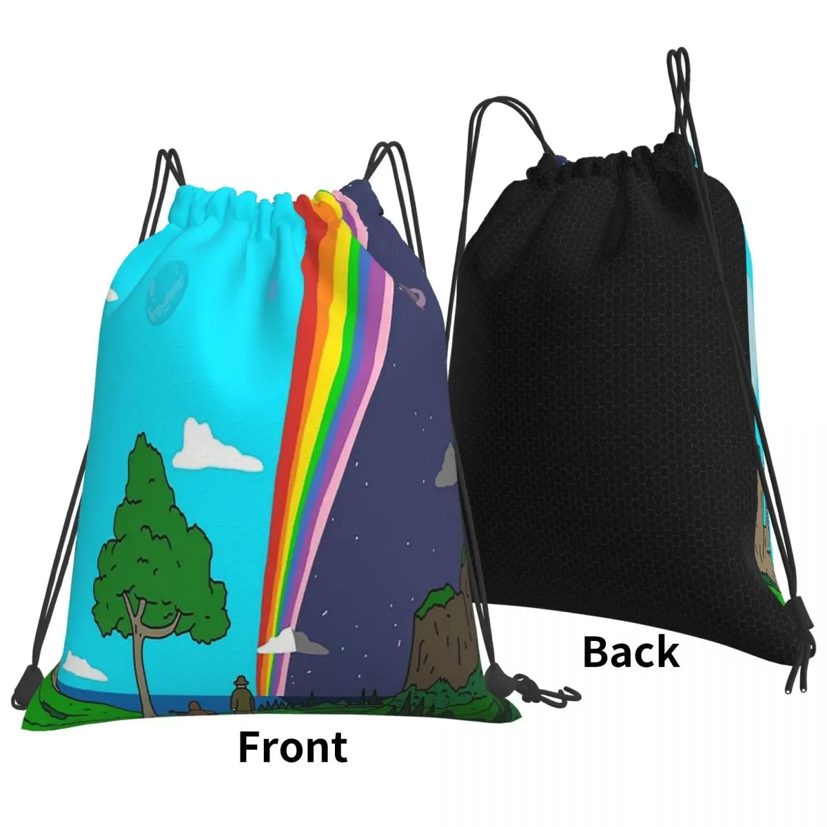 Big Lez Show Landsc Backpacks Casual Drawstring Bundle Pocket Shoes Bag Book Bags for Travel School