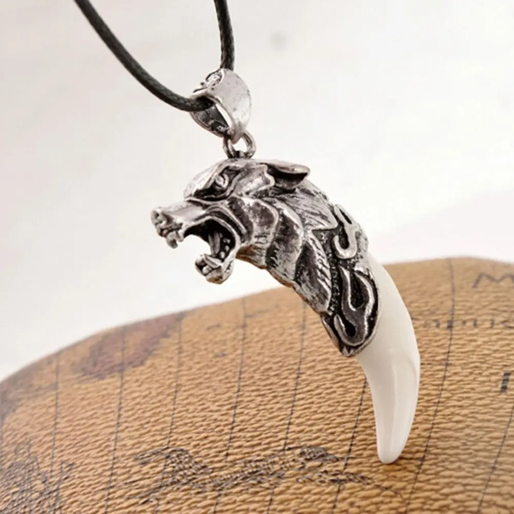 Fashion Fang Tooth Amulet Jewelry Spike Wolf Tooth Men Necklace