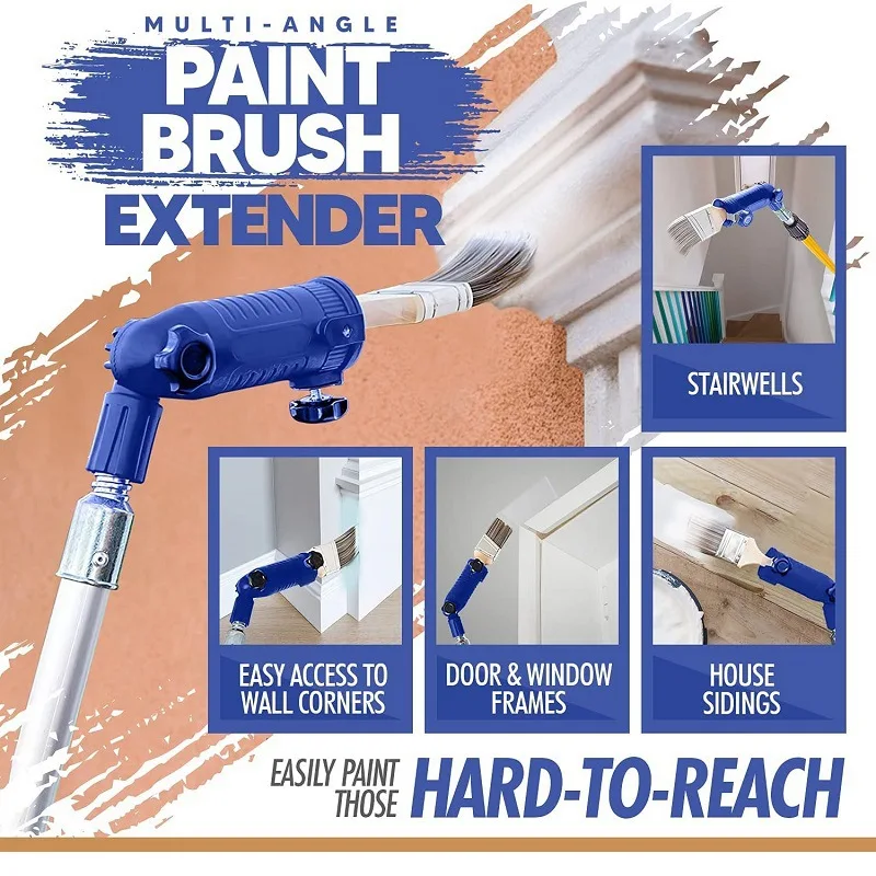Extensor de pincel de pintura, herramienta de sujeción de poste de extensión de rodillo de pintura, varilla telescópica, adaptador de mango de pintura para pintar el techo