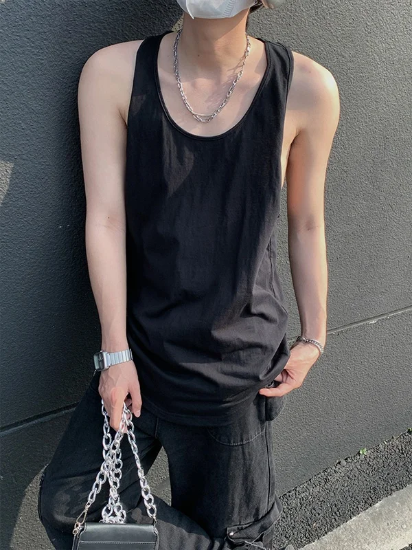 

American Sle Pure Cotton Workwear Tank Top Men's Summer Training Fitn Svel T-irt Muscle Display Youth Sports o...
