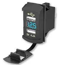 DaierTek 7 Gang Rocker Switch Panel Marine Boat Switch Panel Waterproof with USB Charger Voltmeter for Auto Vertical UTV Truck