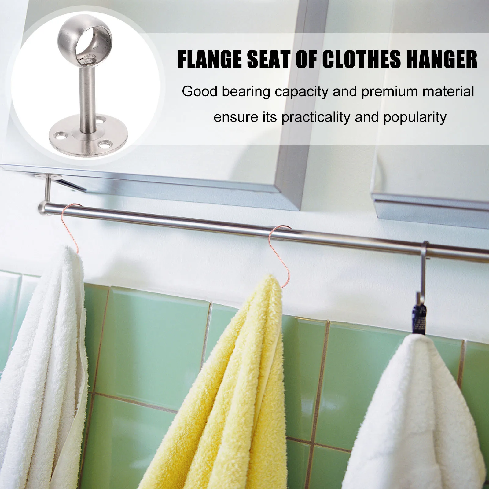 

8Pcs Ceiling Mount Hooks Curtain Rod Racks Wardrobe Pole Brackets High Bearing Capacity Quiet No Noise Disturb Life