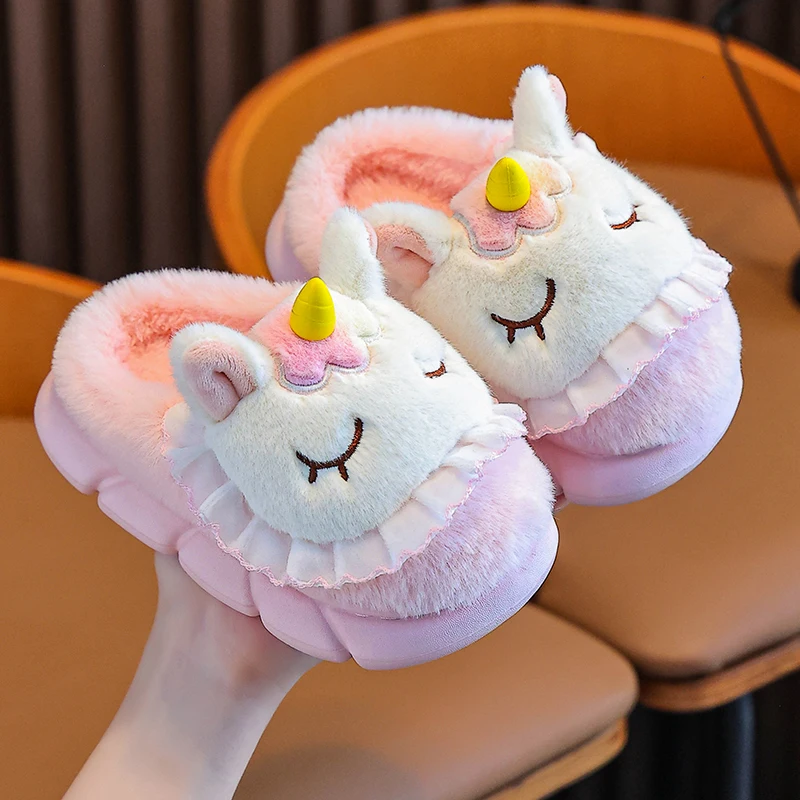 Winter Warm Slippers Adorable Unicorn Design Cozy Home Footwear for Women And Girls