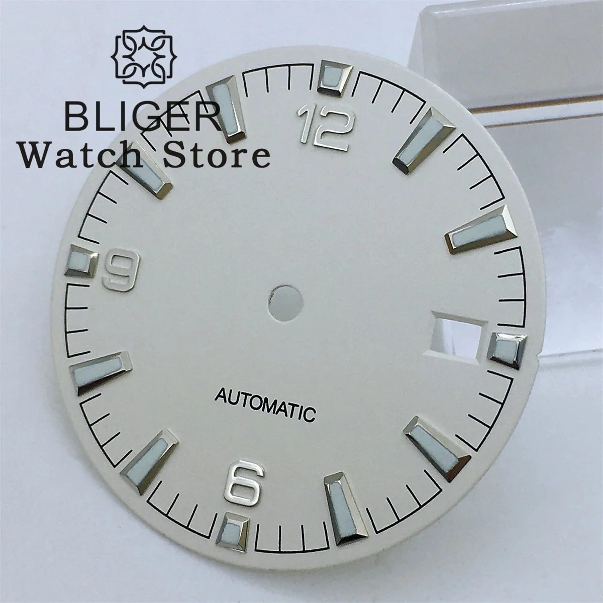 BLIGER 31mm Blue White Watch Dial Green Luminous Fit NH35 NH36 Movement