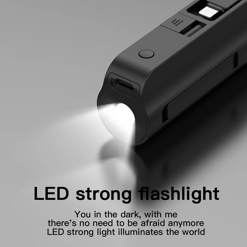 Mini Portable 5000mAh Power Bank with Built-in Cable Charging Port, Built-in LED Lighting Lamp, and Built-in Stand Function - view 5
